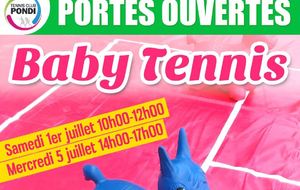 Portes ouvertes  Baby Tennis  les 1er et 5 juillet