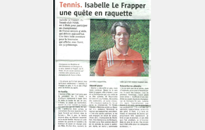 Isabelle LE FRAPPER , une belle aventure aux championnats de France 4ème série