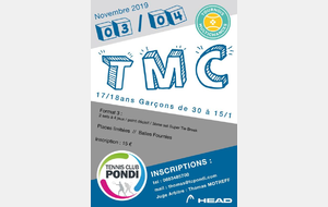 TMC de 30 à 15/1 les 3 et 4 novembre pour les 17/18 ans