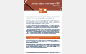 Protocole complet de sortie du confinement rédigé par la F.F.T. applicable dans l'ensemble des clubs affiliés