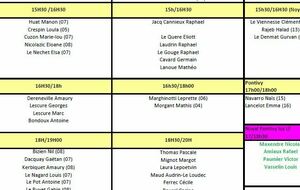 Planning des cours 2022/2023