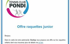 Offre Raquettes Junior