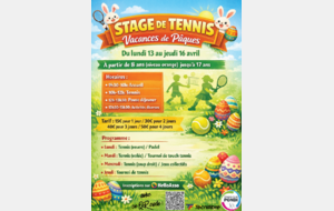 🎾 Stage Jeunes (8-17 ans) au TC Pondi pendant les vacances de Pâques
