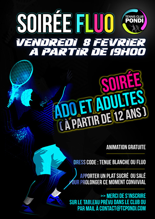 SOIREE FLUO  3ème édition - Tennis Club Pondi
