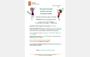 Animation Ligue de Bretagne de Tennis - Niveau Orange à Vert