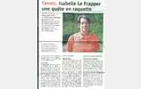 Isabelle LE FRAPPER , une belle aventure aux championnats de France 4ème série