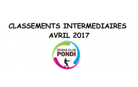 Classements Intermédiaires Avril 2017