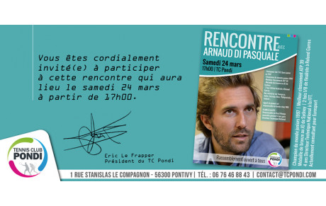 Rencontre avec Arnaud Di Pasquale le 24 mars