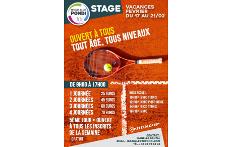 Stages pendant les vacances de février