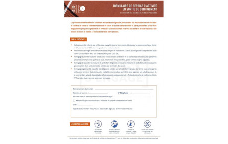 Formulaire de reprise d'activité en sortie de confinement