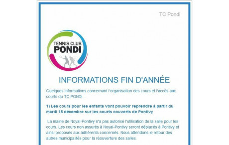 Infos de fin d'année
