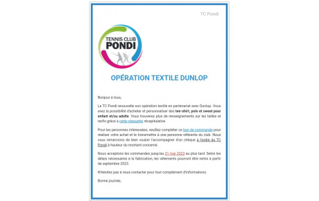 Opération Textile DUNLOP