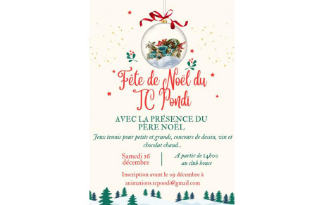 Fête de Noël du TC Pondi samedi 16 décembre 14h