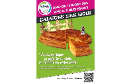 Galette des rois dimanche 18 janvier à 16h