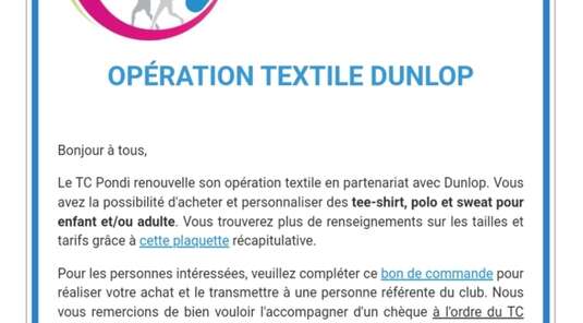 Opération Textile DUNLOP